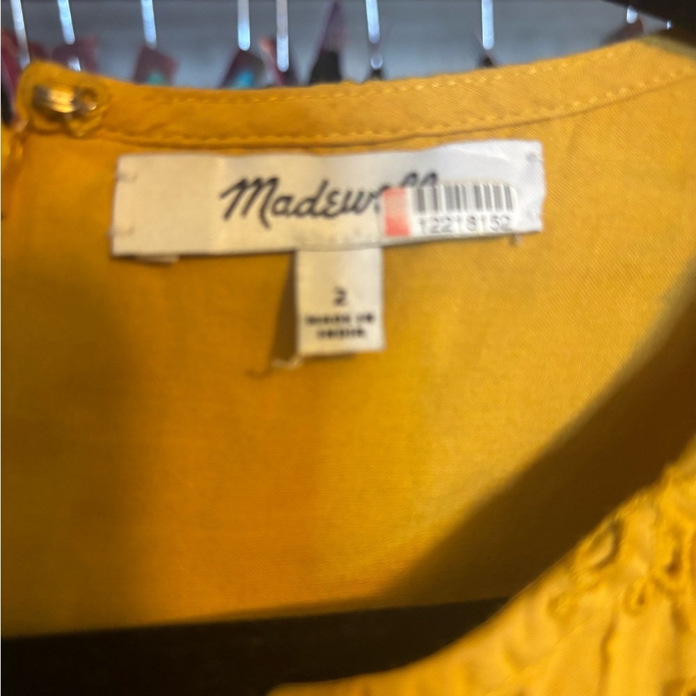 Madewell Yellow Eyelet Midi Dress NWOT - Picture 3 of 3